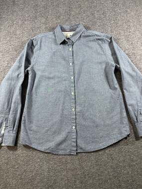 Steel & Jelly Blue Textured Cotton Long Sleeve Button Up Shirt XL